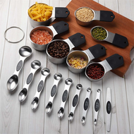 16Pc Magnetic Stainless Steel Measuring Cups &amp Spoons Set 7 Heavy Duty Cups8 Double Sided Spoons 