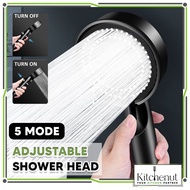 [5 Modes] Kitchenut Adjustable High Pressure Shower Head Kepala Paip Air Hujan Handheld Massage Show