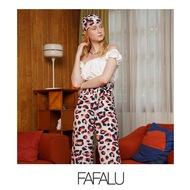 [FAFALU Phi Phi Pants] Red Leopard Phi Phi Pants กางเกงเลผ้าซาตินพิมพ์ลาย