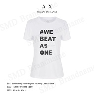Armani Exchange เสื้อยืดคอกลม รุ่น Sustainability Values Regular Fit Jersey Cotton T-Shirt Code: 6RY