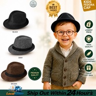 🇲🇾Kids Budak Fedora Boy Girl Hat Cap Summer Beach Straw Sun Hat Outdoor Beach Sunscreen Sun Parent-c