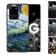 Samsung Galaxy S20 Ultra S10 Plus S9 Note 20 Ultra 9 10 Plus Gambar Painted Tempered Glass Cover Anti-Scratch Phone Case