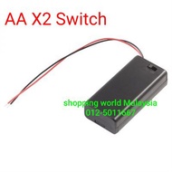 AAx2 Double A 1.5v 3v Battery Holder with switch