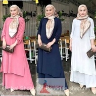 Suit Bella Italian Crepe Set Wanita – Baju Fesyen Muslimah Terkini, Tak Perlu Gosok & Viral