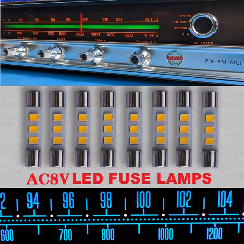 Tecolampe 10 New AC8V LED Dial Face Lamps Tuner Backlights Fuse Bulbs for Marantz Sansui Kenwood Pio