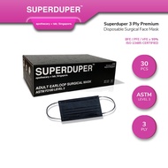 Superduper Black Premium 3-Ply Disposable Surgical  Face Masks (30pcs)