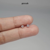 ASTM F136 Titanium Mini Iced Clover Push-In Labret