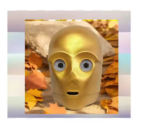 C3PO Robot Mask Helmet Latex Full Head Halloween Cosplay Costume Accessories