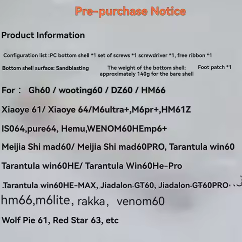 Super Sale GH60 Mad60 Hole Hollow Keyboard Case Matte PC Material for Gh60/Wooting60/DZ60 Mechanical