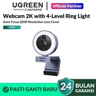 UGREEN Webcam 2K with 4-Level Ring Light Auto focus QHD Resolution Lens Cover 65857
