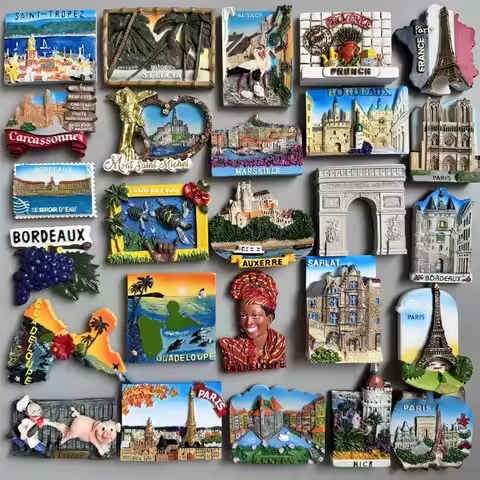 France Tourist Souvenir Fridge Magnets Corsica Cannes Nice Alsace Menton French Magnetic Stickers De