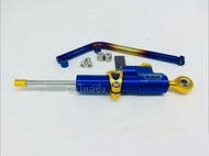 กันสะบัดไฮเปอร์ สีน้ำเงินพร้อมขา ใส่รถwave110i/ดรีม/โซนิค/ฟีโน่/pcx สีน้ำเงินขาไดรด์ไทเทเนี่ยม (ฟรีค