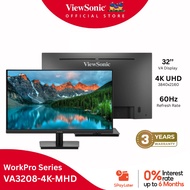 Viewsonic 32" VA3208-4K-MHD Monitor 4K UHD VA Panel 4ms Eye Care Home Office Display