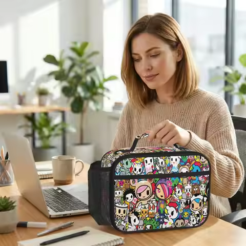 Tokidoki Kawaii Donutella Sandy Unicorno Insulated Lunch Bag for Women Office Cooler Thermal Food Bo