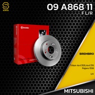 จานเบรค หน้า MITSUBISHI TRITON PLUS 2WD 4WD / PAJERO SPORT 05-ON / UV ตรงรุ่น BREMBO 09.A868.11 - จาน ดีส ดรัม เบรค เบรก เบรมโบ้ แท้ 100% มิตซูบิชิ ปาเจโร่ ไทรทัน 4615A201 / MN102276 BENDIX RUNSTOP TRW