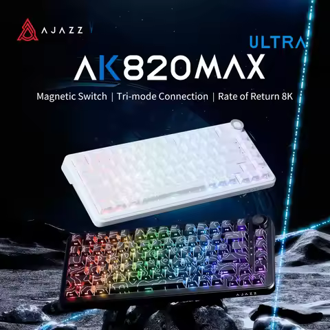 AJAZZ AK820 Max Ultra HE Hall Effect Magnetic Keyboard Gaming Mechanical Keyboard 75% 8K ARGB Wirele