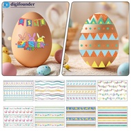 DIGIFOUNDER Easter Glitter Waterproof Stickers Cute Adhesive Decorative Stickers For Window Wall Cla