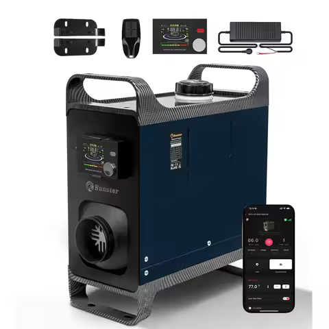 8KW Portable Diesel Air Heater 12V&24V&110-240V with Bluetooth APP/LCD Monitor/24hours timing Fast h