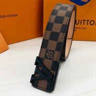 Lv Plaid High Quality Korean Version Belt Fashion Casual Trendy Durable Men's Belt AK