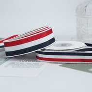 2FXF [Shipped from China] British Style Thickened Red White Blue Tricolor Hat Ribbon Webbing Polyest