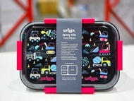 กล่องข้าวSmiggle  แบ่งช่องใส่อาหารแบบหลุม 3 ช่อง ตัวล๊อคกันหก 4 ด้าน