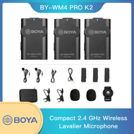 BOYA WM4 PRO-K2ปกคลิปบนมินิไร้สายไมค์เข้ากันได้กับกล้องDSLR IOS Androidมาร์ทโฟนเครื่องบันทึกเสียงYou