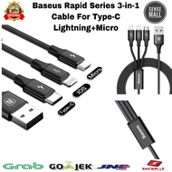 Baseus Rapid Series 3 In1 Usb Micro / Usb C / Lightning Original Cable