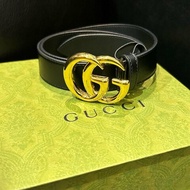💎Han's house精品服飾💎GUCCI 金屬 LOGO 腰帶 皮帶 義大利製 寬3cm
