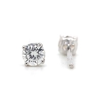 Jumbo Gold & Diamonds E21 0.38 carat Solitaire Natural Mined Diamond Earrings, 18K White Gold
