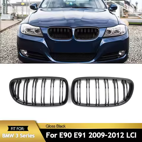 M Color Style Grille Pair For BMW E90 E91 3 Series 2009-2012 LCI Model Front Kidney Grills Magickit