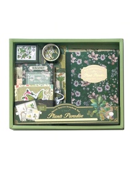 Natural Imprint Plant Material Planner Gift Set, Botanical Series Stickers & Notebook Set, Ins-Inspi