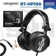 Microphone Headphone Recording Tech Rt-Hp100 Studio Monitor Flat Headphones