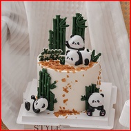 SQ1 4pcs 5pcs Pandas and kittens Cake decoration dress-up Action Figure Model Dolls Toys Ornament gi