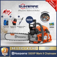 [NEW &amp; FREE SHIPPING] HUSQVARNA 550XP ® Mark II AutoTune Chainsaw  20" Guide Bar &amp; Chain (Made in Sweden)