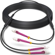 100 Feet (30 Meters) Armored OM4 LC to LC Fiber Patch Cables, 10gb/40gb/100gb Multimode LC Fiber Opt