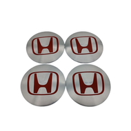 4Pcs 60mm with 56mm Logo Emblem Silver Red Car Wheel Center Rim Hub Caps Cover Trim Hubcaps Badge Stickers Decal For Honda Freed Stream Vezel Mobilio Odyssey Jazz Shuttle Fit City Civic Brio Accord BRV CRV HRV