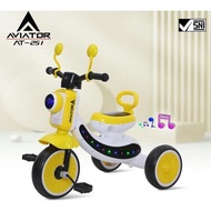 Aviator Children's Tricycle AT251 Eva Tires Ages 1-3+ Music & Lights Anti-Slip Wide Seat Anti-Slip H