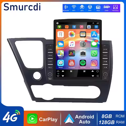 9.7" Android 15 Carplay Auto For Honda Civic 9 2013-2016 Car Radio US EDITION Multimedia Video Playe