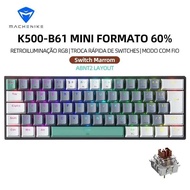 he K500-B61 Mini Mechanical 60% ABNT2 Layout RGB Backlight Hot-swappable NKRO Wired Gaming Keyboard 
