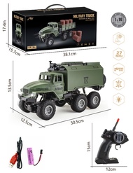 RC Military Truck 6x6 Road Remote Control Car 1/16 Scale Remote Control Truck 4WD All Terrain Rock A