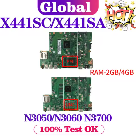 KEFU X441SC Mainboard For ASUS A441SC A441SA X441SA F441S X441S A441S Laptop Motherboard N3050/N3060