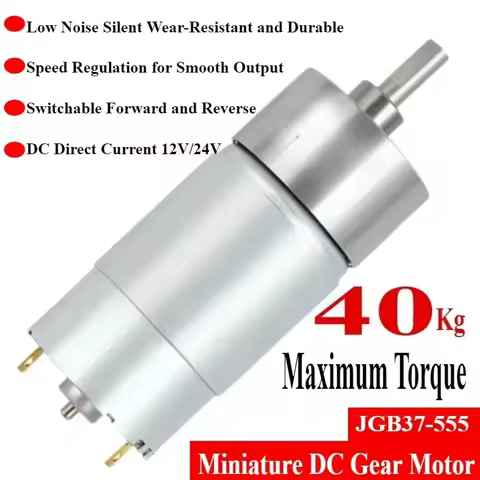 JGB37-555 Micro DC speed motor Motor 12V24V gear low speed motor can reverse rotation