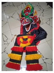 Paket Kostum Barongan Anak Devil + Celana Barongan Ukuran SD Kelas 1–3 – Full Set & Kain Panjang