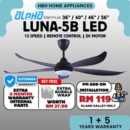【BEST SELLER🔥】ALPHA Vannus LUNA 5B LED DC Motor Ceiling Fan with 5 / 3 Blades  6 Speed Remote Kipas 