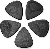 WINGO Guitar Picks with Grip Stamped, Non Slip Picks 5 Pack (073, 088, 1.0, 1.25, 1.5mm) for Acousti