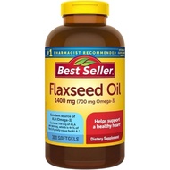 Nature Flaxseed Oil 1400mg (300 Softgels) | Plant-Based Omega-3 ALA Supplement.