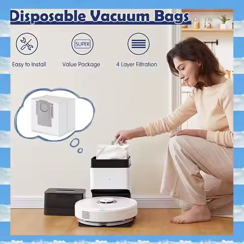 A11I 16 Packs Disposable 2.5L Vacuum Bags For Roborock S8 Pro Ultra, S8+, S7 Max Ultra/Maxv Ultra, Q