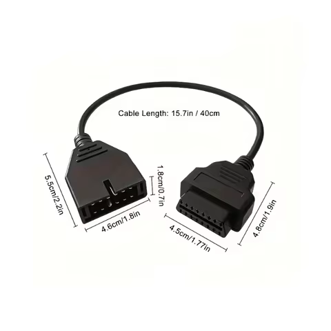 For GM Daewoo 12 Pin OBDII OBD2 Auto Diagnostic Connector Adapter Cable GM12 to 16 Pin Cable for GM 