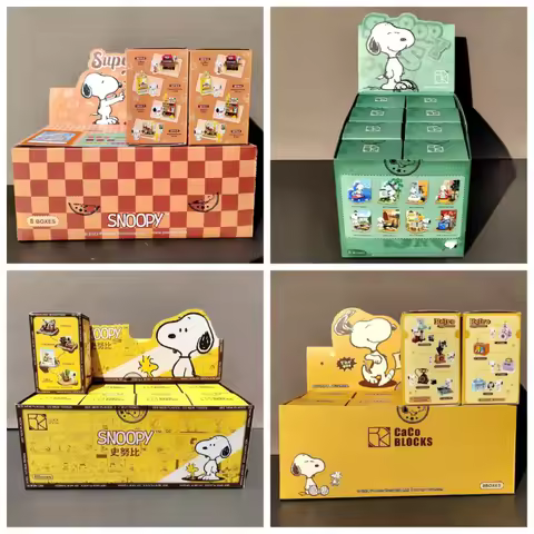 Genuine Snoopy Blind Box Cartoon Snoopy Supermarket Series Surprise Box Garden Furniture Scene Child
