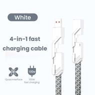 Elough 4 In 1 100W สายชาร์จ USB เร็ว Type C ไปยัง Type C/Lightning สายสำหรับ iPhone 14 13 Pro Realme Xiaomi PD ชาร์จเร็วสาย USB-C